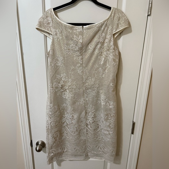 SCOTT MCCLINTOCK CAP SLEEVE LACE VINTAGE RECEPTION WEDDING DRESS 14 - Picture 2 of 8